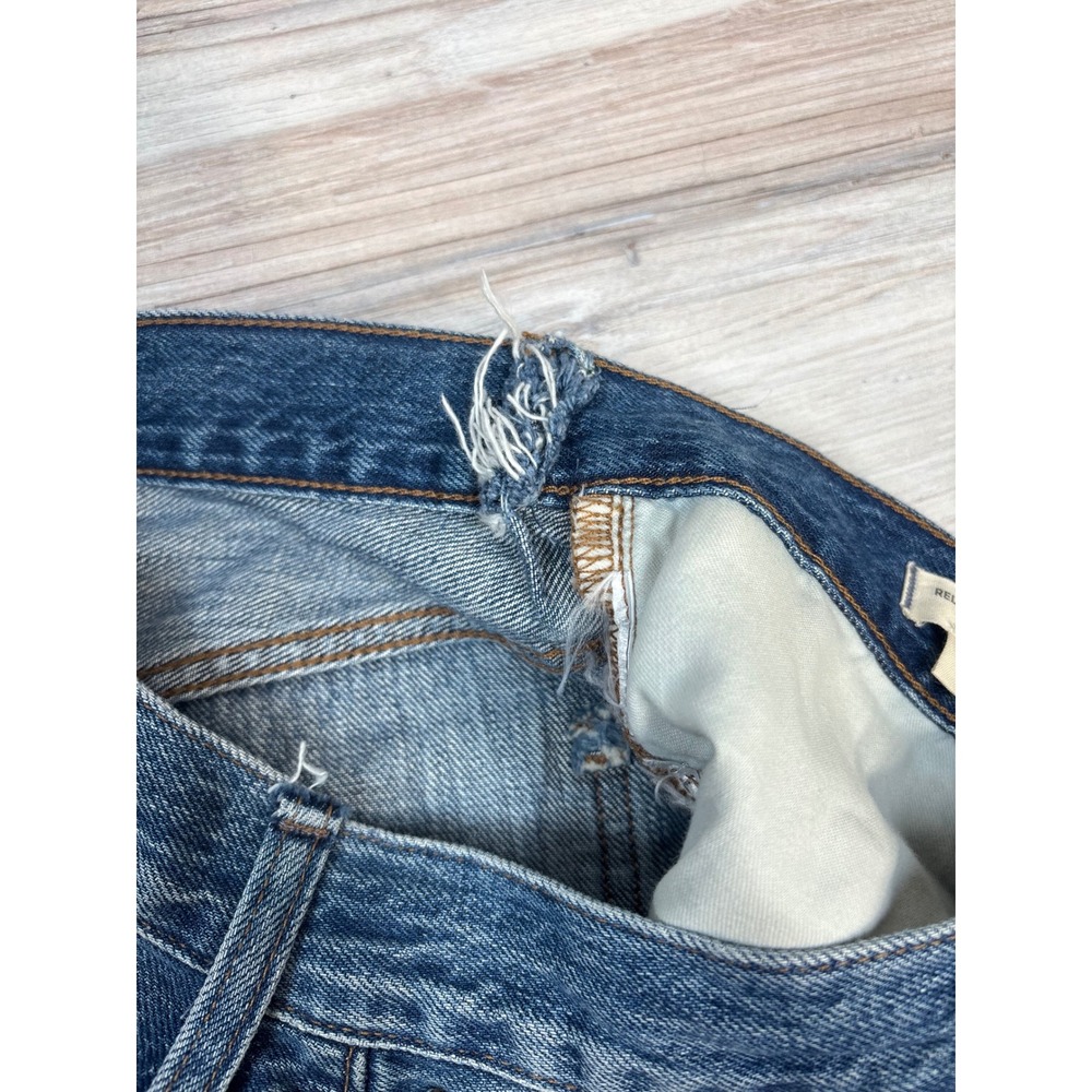 Madewell Relaxed Denim Shorts Womens Size 26 Blue Wash Distressed Raw Hem - Picture 9 of 13